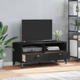 Berkfield Home TV Cabinet VIKEN Black Engineered Wood - thumbnail 3
