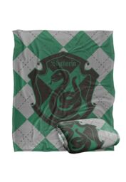 Warner Brothers Harry Potter Slytherin Plaid Sigil Blanket 152 x 127 cm in White - thumbnail 2