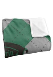 Warner Brothers Harry Potter Slytherin Plaid Sigil Blanket 152 x 127 cm in White - thumbnail 3