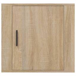 Berkfield Home Wall-mounted Bedside Cabinets 2 pcs Sonoma Oak 50x30x47 cm in Light Brown - Size: 50 x 30 x 47 cm - thumbnail 6