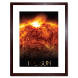 "Artery8 Wall Art Print NASA Our Solar System The Sun Solar Flare Observatory Image Artwork Framed 9X7 Inch in Brown - Size: W7"" x H9""" - thumbnail 1