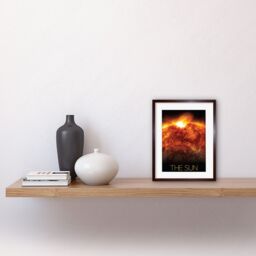 "Artery8 Wall Art Print NASA Our Solar System The Sun Solar Flare Observatory Image Artwork Framed 9X7 Inch in Brown - Size: W7"" x H9""" - thumbnail 2