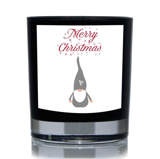 60 SECOND MAKEOVER Christmas Candle Merry Christmas Gonk Gift 20cl Candle in Black