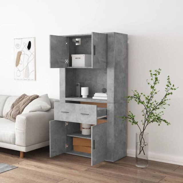 Berkfield Home Highboard Concrete Grey Engineered Wood - image 1