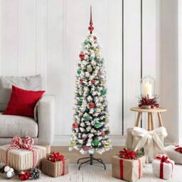 Berkfield Home Artificial Christmas Tree with 150 LEDs with Stand Green 150 cm - thumbnail 1