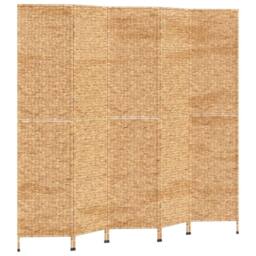 Berkfield Home Room Divider 5-Panel 205x180 cm Water Hyacinth in Brown - thumbnail 6