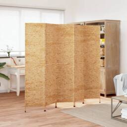 Berkfield Home Room Divider 5-Panel 205x180 cm Water Hyacinth in Brown