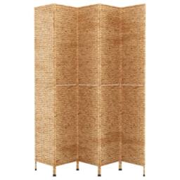 Berkfield Home Room Divider 5-Panel 205x180 cm Water Hyacinth in Brown - thumbnail 4