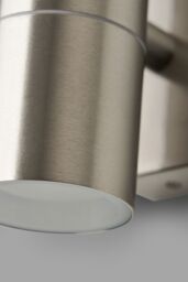 BHS Lighting Jared Steel Outdoor Up & Down Wall Light in Silver - thumbnail 3