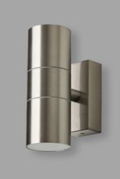 BHS Lighting Jared Steel Outdoor Up & Down Wall Light in Silver - thumbnail 2