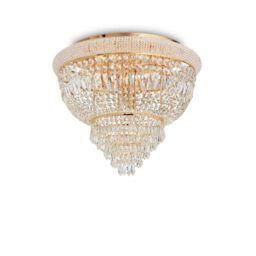 Netlighting Dubai 6 Light Ceiling Light Chandelier Brass E14 in Yellow