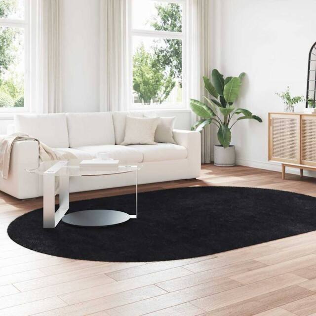 Berkfield Home Shaggy Rug High Pile NAVARRA Black 300x200 cm Polyester - Size: Medium - image 1