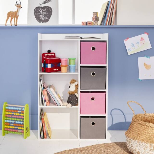 sweeek Children's storage unit with 4 baskets in Pink - image 1
