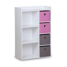 sweeek Children's storage unit with 4 baskets in Pink - thumbnail 2