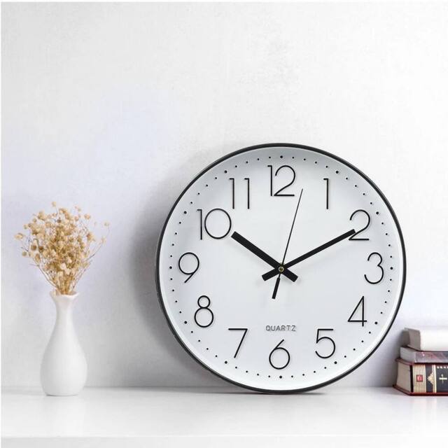 "KORVIXA 12"" Modern Plastic Glass Wall Clock in White - Size: 100 cm" - image 1