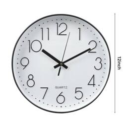 "KORVIXA 12"" Modern Plastic Glass Wall Clock in White - Size: 100 cm" - thumbnail 2