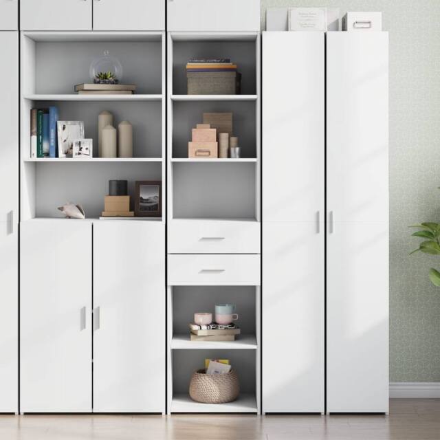 Berkfield Home Highboard White 45x42.5x185 cm Engineered Wood - image 1