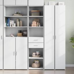 Berkfield Home Highboard White 45x42.5x185 cm Engineered Wood - thumbnail 1