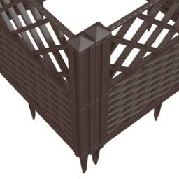 Berkfield Home Beautiful Garden Planter with Pegs Brown 123.5x43.5x43.5 cm PP - thumbnail 7