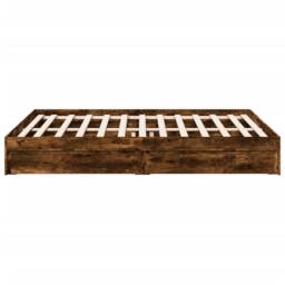 Berkfield Home Modern Bed Frame with Drawers without Mattress Smoked Oak 160x200 cm in Brown - thumbnail 5