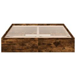 Berkfield Home Modern Bed Frame with Drawers without Mattress Smoked Oak 160x200 cm in Brown - thumbnail 4