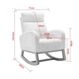 Direct Wicker Mid Century Modern Teddy Fabric Upholstered Rocking Chair Padded Seat in Green - Size: 1 Pack - thumbnail 5