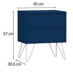 Harmin Modern 3 Piece Navy Bedroom Furniture Set - Wardrobe, Chest & Bedside - thumbnail 9