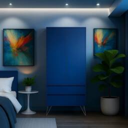Harmin Modern 3 Piece Navy Bedroom Furniture Set - Wardrobe, Chest & Bedside - thumbnail 5