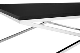 Orsina White & Black Coffee Table, Luxury Modern Rectangular Coffee Table, Wood Top Metal Frame Coffee Table - thumbnail 3