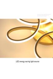 Garden Sanctuary Modern Acrylic Light-adjusted Petal LED Semi Ceiling Light in Gold - thumbnail 6