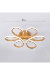 Garden Sanctuary Modern Acrylic Light-adjusted Petal LED Semi Ceiling Light in Gold - thumbnail 3