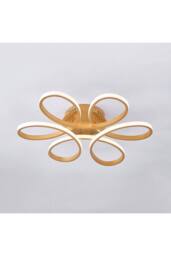 Garden Sanctuary Modern Acrylic Light-adjusted Petal LED Semi Ceiling Light in Gold - thumbnail 1
