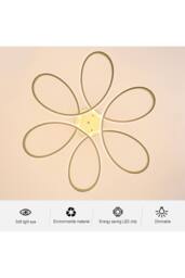 Garden Sanctuary Modern Acrylic Light-adjusted Petal LED Semi Ceiling Light in Gold - thumbnail 5