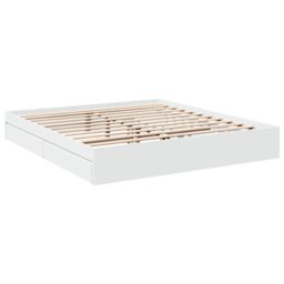 Berkfield Home Bed Frame with Drawers without Mattress White 180x200 cm Super King - thumbnail 3