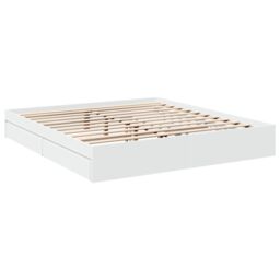 Berkfield Home Bed Frame with Drawers without Mattress White 180x200 cm Super King - thumbnail 6