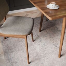Kukoon Washable Stain Proof Beige Grey Distressed Vinatage Design Area Rug - Size: 60 cm x 240 cm - thumbnail 9