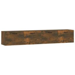 Berkfield Home Wall Cabinets 2 pcs Smoked Oak 100x36.5x35 cm Engineered Wood in Brown - thumbnail 3