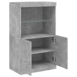 Berkfield Home Sideboard with LED Lights Concrete Grey 60.5x37x100 cm - thumbnail 7