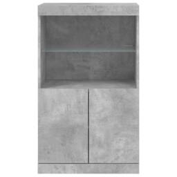 Berkfield Home Sideboard with LED Lights Concrete Grey 60.5x37x100 cm - thumbnail 6