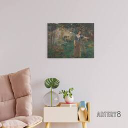 "Artery8 Bastien Lepage Joan Of Arc Painting Canvas Wall Art Print in Green - Size: W24"" x H32""" - thumbnail 3