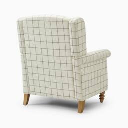 FurnitureboxUK Maisette Cream Check Fabric Wingback Accent Armchair - thumbnail 6