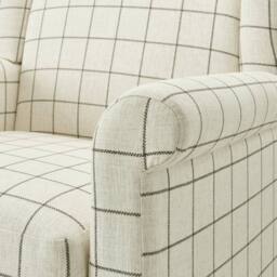 FurnitureboxUK Maisette Cream Check Fabric Wingback Accent Armchair - thumbnail 7