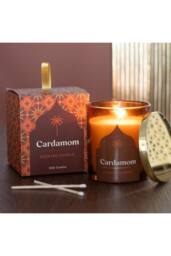KDMD Arabian Nights Cardamom Scented Candle - 52H Fragrant Glass Candle in Dark Brown