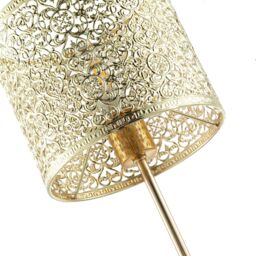 Happy Homewares Classic Chic Moroccan Themed Shiny Gold Table Lamp with Inline Switch - thumbnail 3