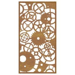 Berkfield Home Garden Wall Decoration 105x55 cm Corten Steel Gear Wheel Design in Brown - thumbnail 5
