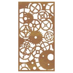 Berkfield Home Garden Wall Decoration 105x55 cm Corten Steel Gear Wheel Design in Brown - thumbnail 4