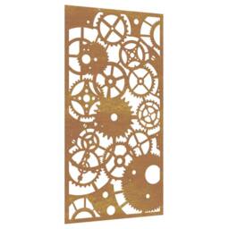 Berkfield Home Garden Wall Decoration 105x55 cm Corten Steel Gear Wheel Design in Brown