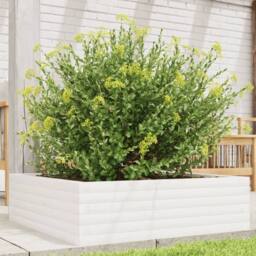 Berkfield Home Decorative Garden Planter White 80x80x23 cm Solid Wood Pine - Size: 80 x 80 x 23 cm - thumbnail 2