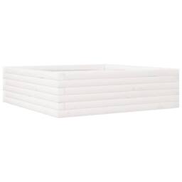 Berkfield Home Decorative Garden Planter White 80x80x23 cm Solid Wood Pine - Size: 80 x 80 x 23 cm - thumbnail 7