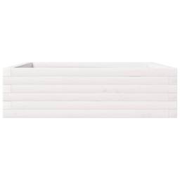 Berkfield Home Decorative Garden Planter White 80x80x23 cm Solid Wood Pine - Size: 80 x 80 x 23 cm - thumbnail 6